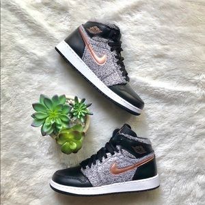 Jordan Retro 1 High Tops- Black and Metallic